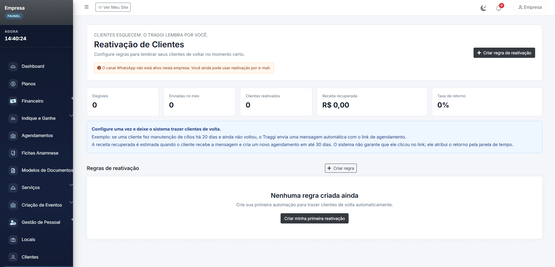 Reativação inteligente de clientes — Traggi